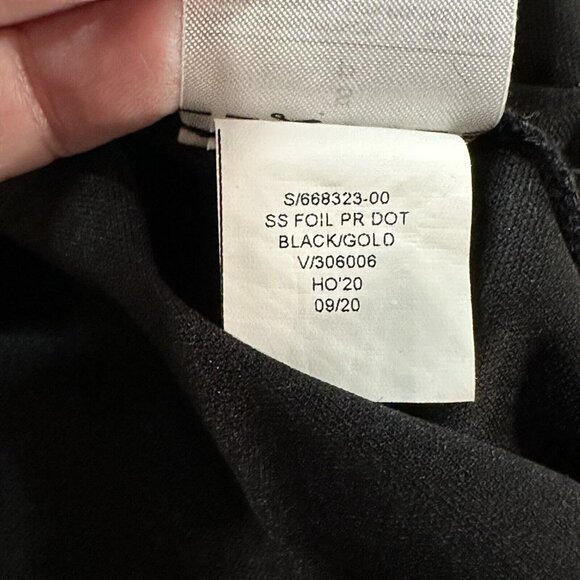 Banana Republic Women's Metallic Polka Dot Fit Flare Dress Size S Black Gold - Picture 10 of 10